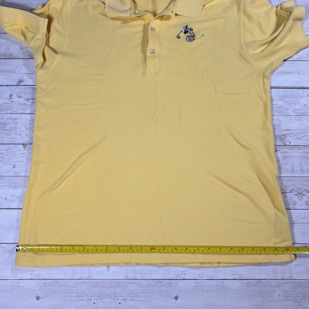 Greg Norman Mickey Mouse Golf Polo Shirt Mens XL Yellow Play Dry Pique Disney - Picture 12 of 15